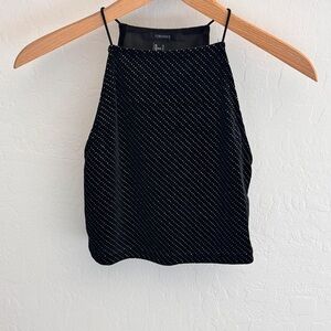 Forever 21 Black Crop Tank Top Fitted